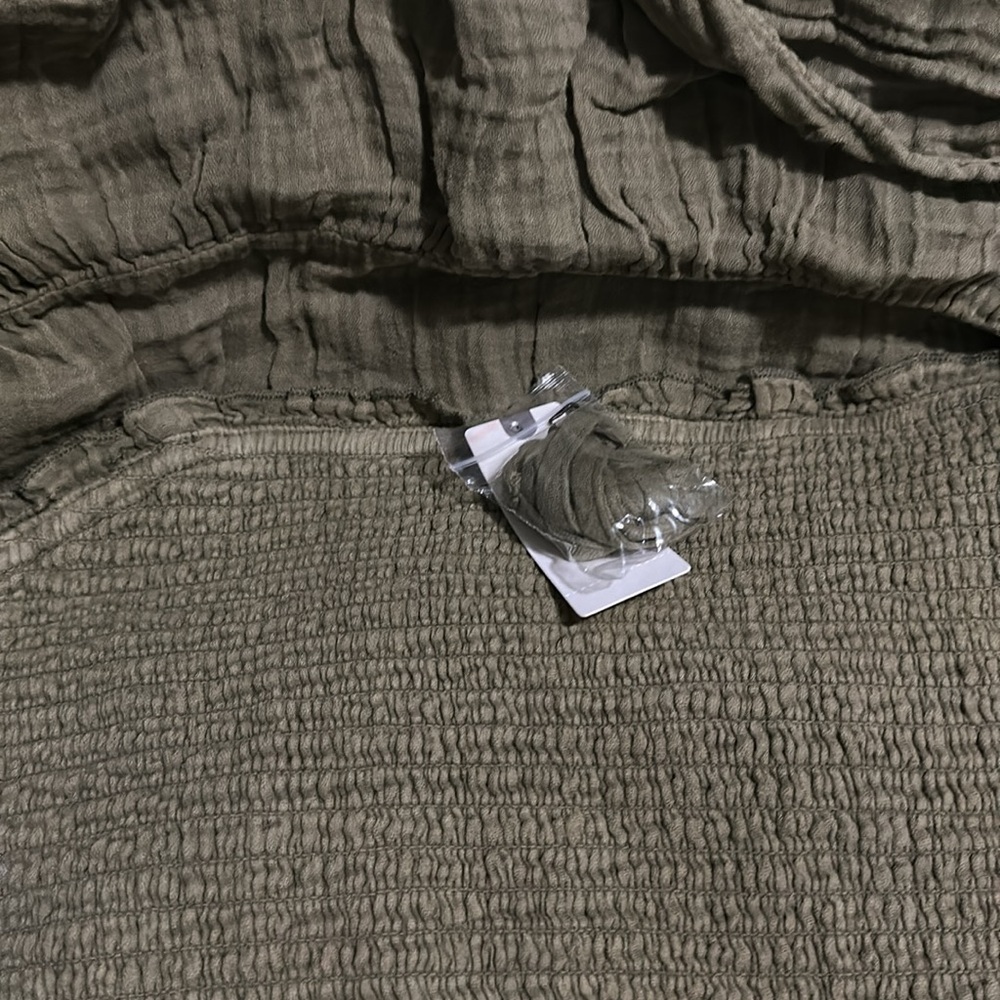 NWT! Anthropologie The Marisol Smocked Mini Dress SOFTENED SAGE Green Large - Picture 9 of 10